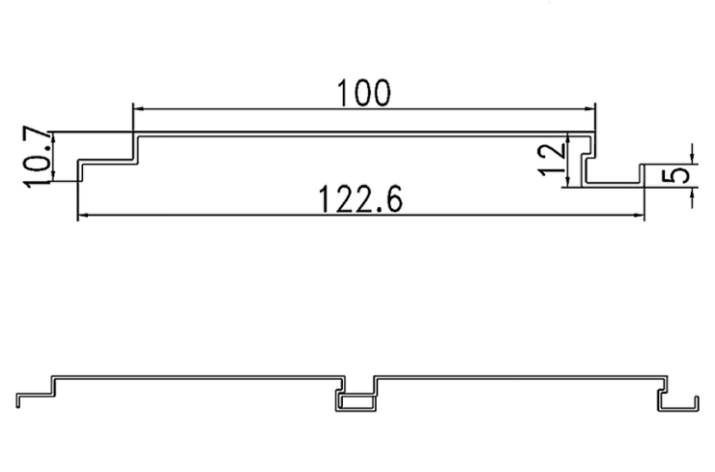 AAF-YX-CCB-095-CN Хөнгөн цагаан модон хээтэй сайдинг (6*10*100*122.6*1mm) 1m= 0.11m2 XY000006