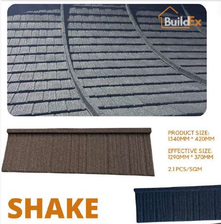 SCM-Buildex-CN SHAKE  загварын чулуун будагтай металл дээвэр (AZ150G) (1340x420x0,5мм) 0,5м2