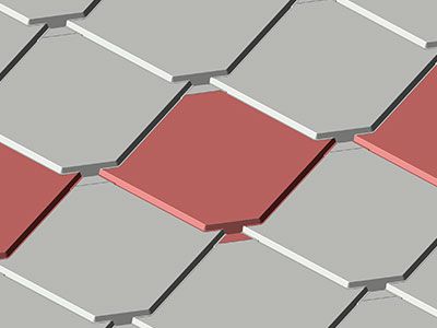 VF-Cladboard-MN Файберцементэн Шингл  загварын дээвэр, фасад  "Rhombus pattern" ( Будагтай хавтан, Төмөр каркастай) (236*236)
